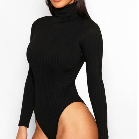 Boohoo Black Turtle Neck Bodysuit - Picture 2 of 3